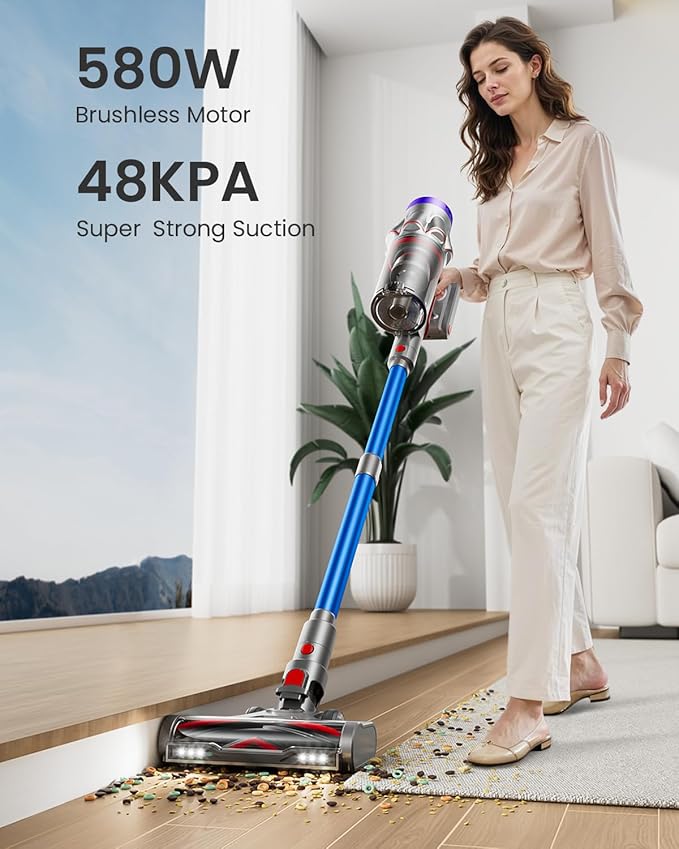 Cordless Vacuum Cleaner, 48KPa 580W 65Mins Vacuum Cleaner - Image 2