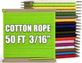 PerkHomy 500lb Cotton Rope 3/16" 50 ft Multi Purpose Utility Diamond Braided by PerkHomy
