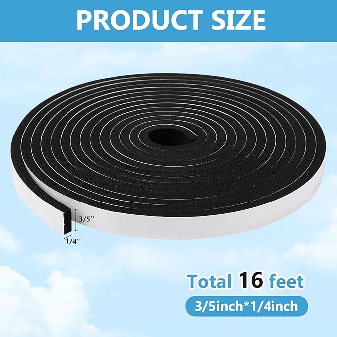 Weather Stripping Door Seal Strip, Strong Adhesive, Lightproof, Soundproof - Image 2