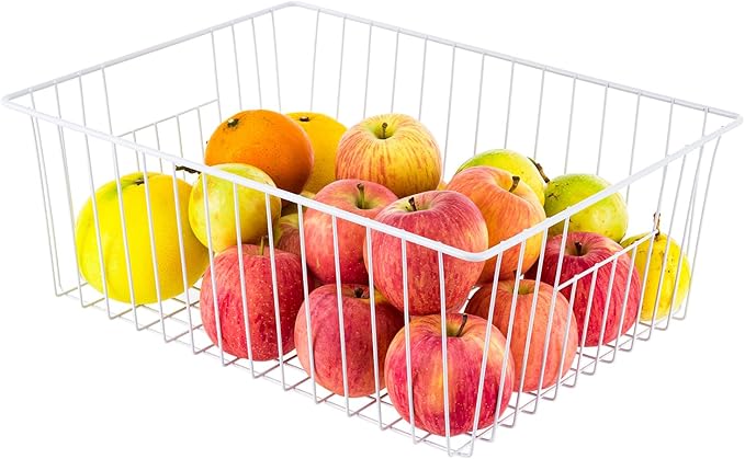 16" L x 12" W Wider Freezer Storage Organizer Baskets Container, Deep Metal - Image 3