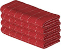 Artoid Mode Checkered Designed Cotton Red Terry Kitchen Dish Towels, 15x25 Inch by ArtoidMode
