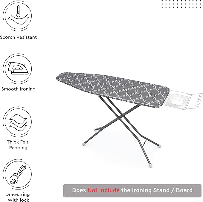 Encasa Ironing Board Covers Drawstring Tightening - Image 3