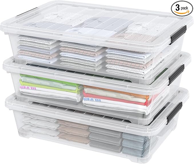 Rosebloom 40 Quart Plastic Under Bed Storage Bins by Unknown