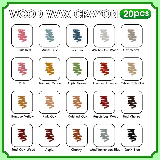 Furniture Markers Touch Up, 20 Colors Wood Filler Sticks, Wood Wax Crayons - Image 2