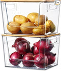 Pantry Organizers Storage, 2 Pack Stackable Kitchen Counter Bins by HEYUZB