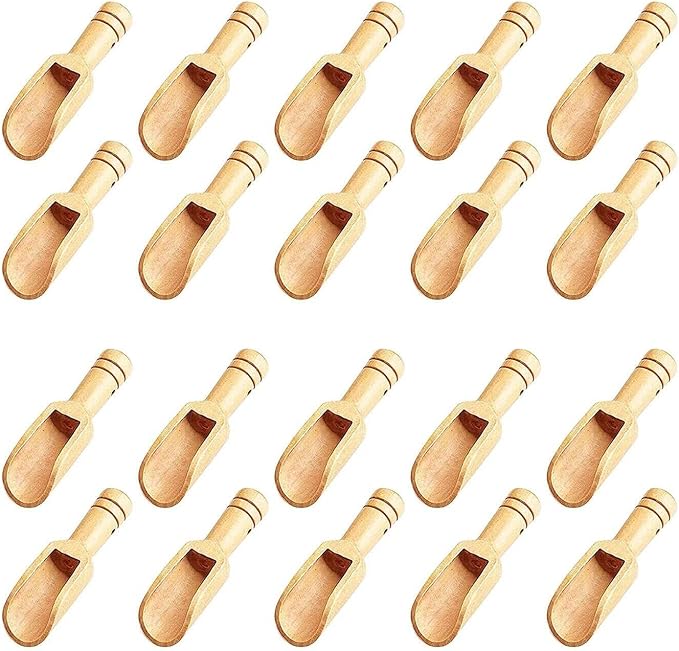 20pc Mini Wooden Spoons，Mini Bamboo Spoons by Golden+Pearl