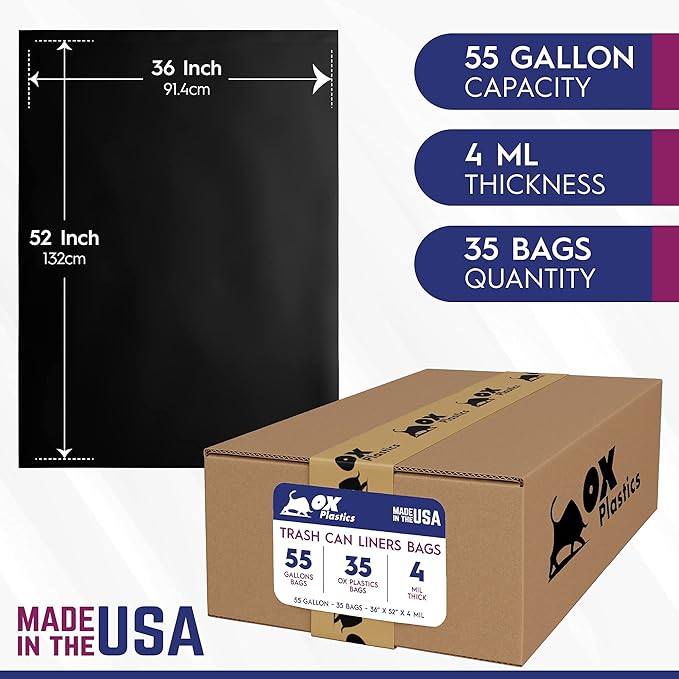 55 Gallon 4mil Trash Can Liners Bags - Image 3