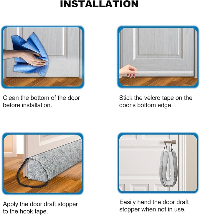 QUOLIX Triangle Under-Door Draft Stopper, 38 Inch Noise Blocker, Weighted - Image 8