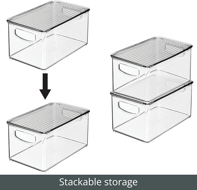 mDesign Plastic Deep Storage Bin Box Container - Image 6