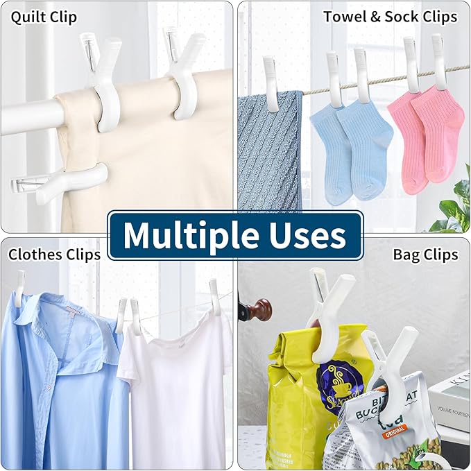 Senbowe 12 Pack Beach Towel Clips, Pool Chair Clips, Heavy Duty Plastic Clothes - Image 7
