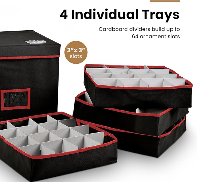Holiday Cheer Premium Christmas Ornament Storage - Image 3