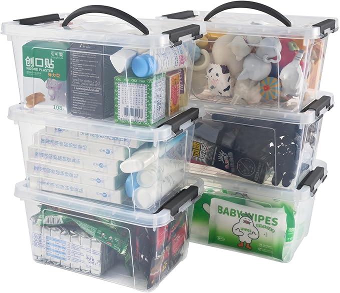 6 Quart Plastic Stackable Storage Latch Bins - Image 8