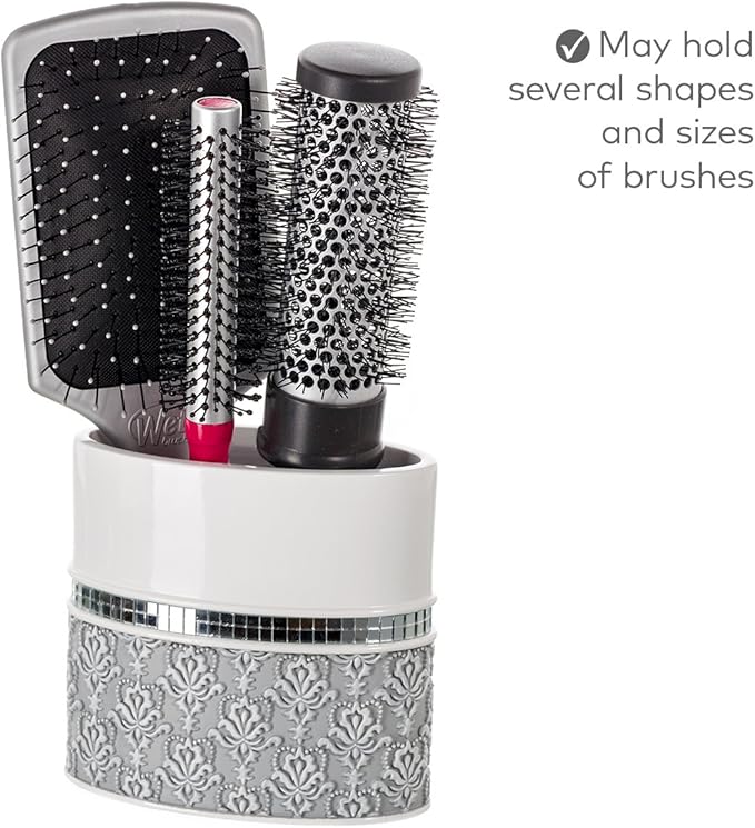Creative Scents Mirror Damask Bathroom Accessory Set Complete - Image 8