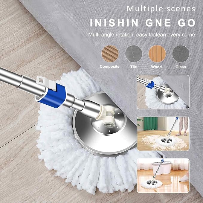 Replacement Handle for Swivel mop, 360° Swivel Adjustment, Reinforced Locking - Image 7