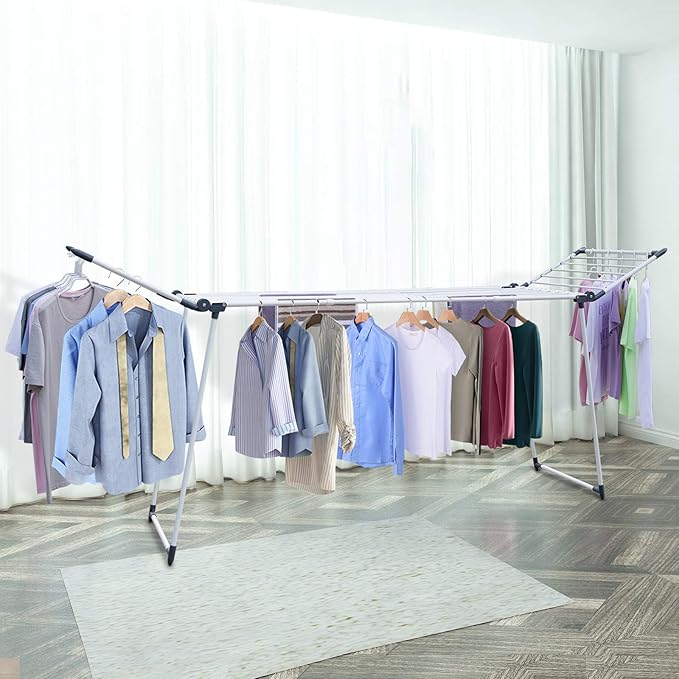 Clothes Drying Rack, Gullwing Laundry Rack Adjustable and Foldable - Image 8