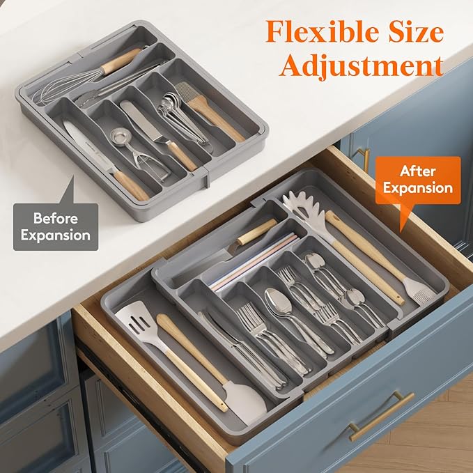 Lifewit Silverware Drawer Organizer, Expandable Utensil Organizer - Image 6