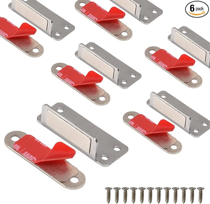 Mousike Double Magnetic Door Catch，60lb Stainless Steel Cabinet Door Magnets by Mousike