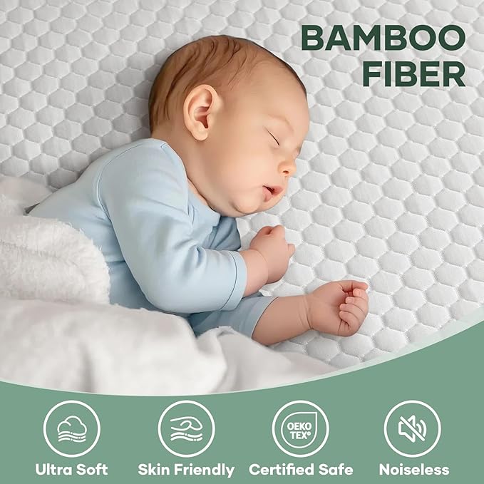 OhGeni 100% Waterproof Mattress Protector, Crib Size, Fitted Sheet - Image 4
