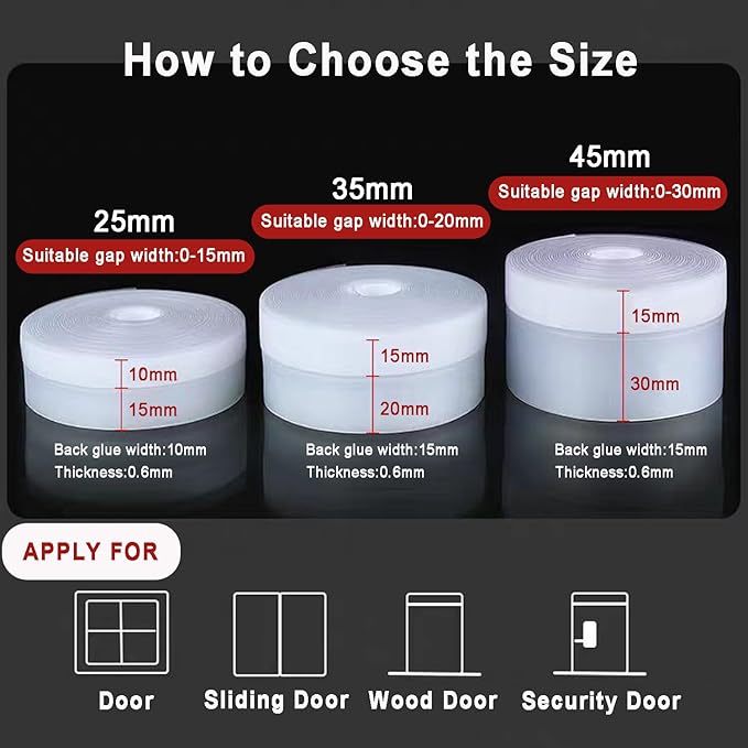 Upgraded 32.8FT Silicone Weather Stripping Door Seal, No Residue Glass Shower - Image 7
