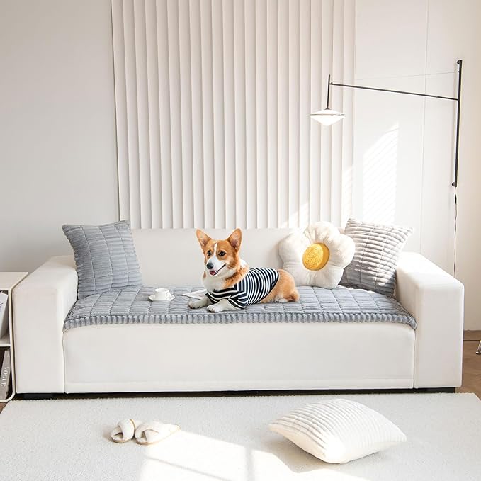 OTOB Couch Cover for Dogs Washable, Non Slip Plush Fuzzy Sofa Covers for 3 - Image 7