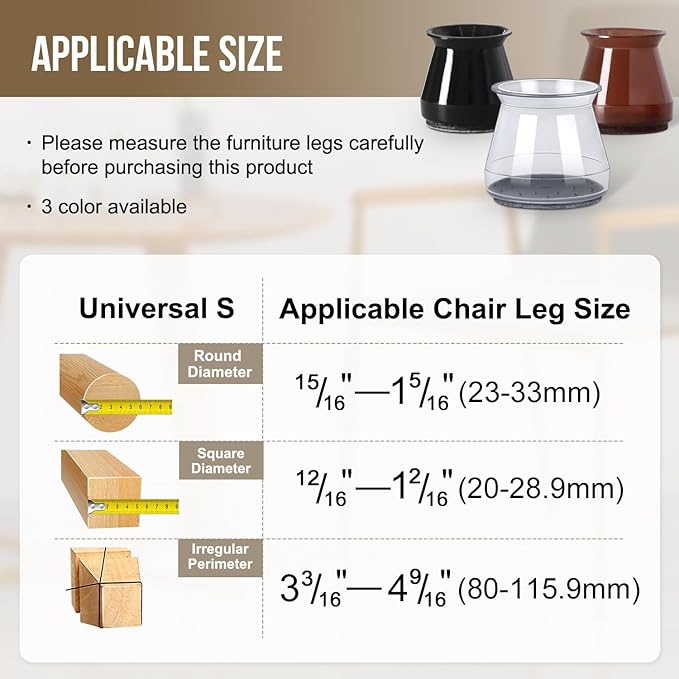 BUMACO 40Pcs Chair Leg Floor Protectors Chair Leg Protectors - Image 2