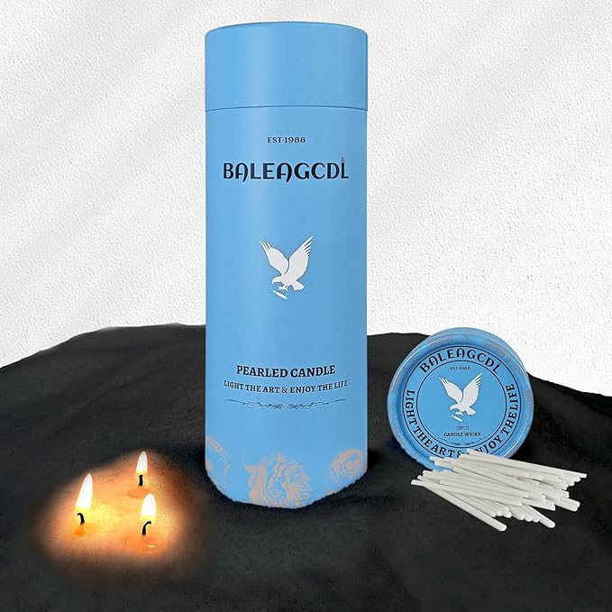 Unscented Black Pearled Candle 18oz Luxury Sand Candle Granulated Wax by ZECHKAVAA