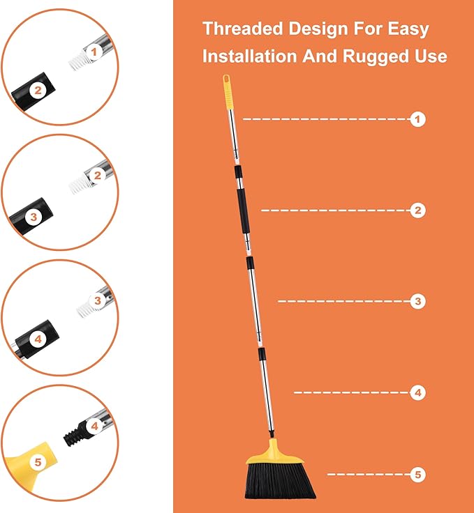 3 Pack Outdoor Heavy Duty Broom 59 Inch - Image 7