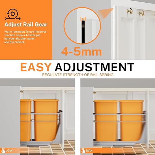 YJHome Pull Out Trash Can Under Cabinet - Image 7