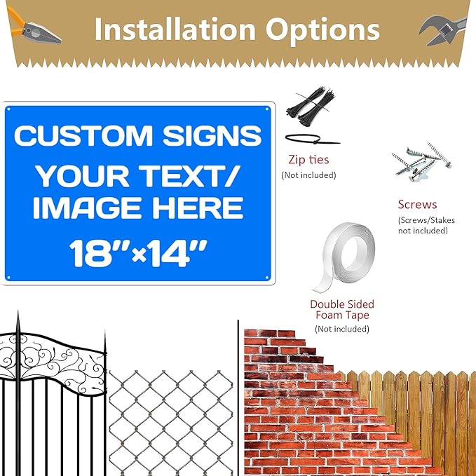 Custom Signs Outdoor and Indoor, Aluminum Weatherproof Metal Sign Multiple - Image 4