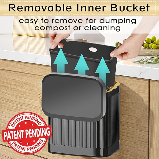 GloDeals Kitchen Trash Can for Counter Top or Under Sink, 1.05 Gallon Stainless - Image 4