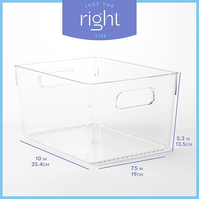 Plastic Food Storage 2 Pack Clear Container Bin - Image 3