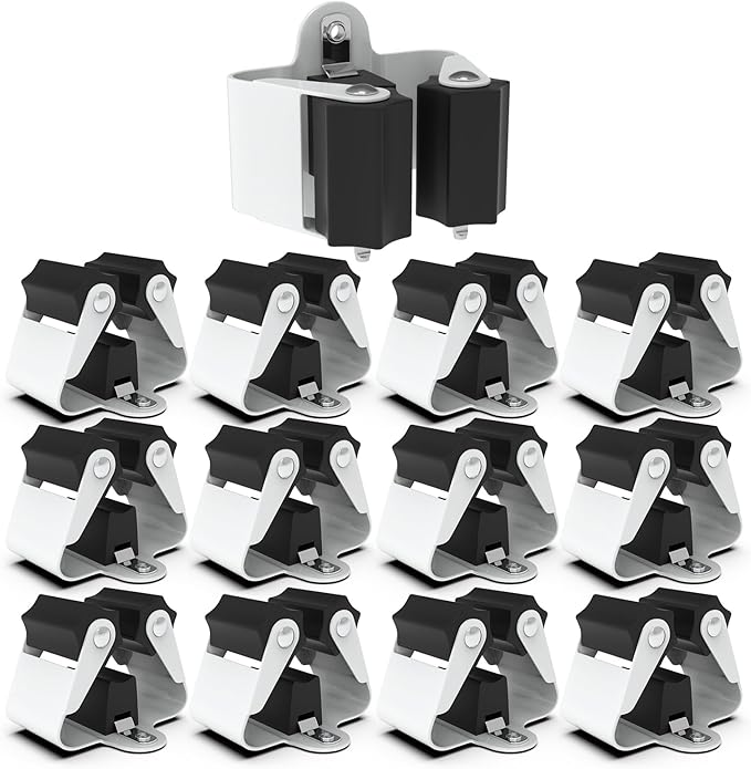 3-H Broom Hanger, Mop Holder Wall Mount 12 Pack, Broom Holder Wall Mount by 3-H