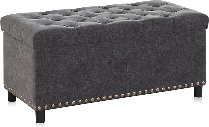 BELLEZE 35" Tufted Ottoman, Storage Bench - Image 6