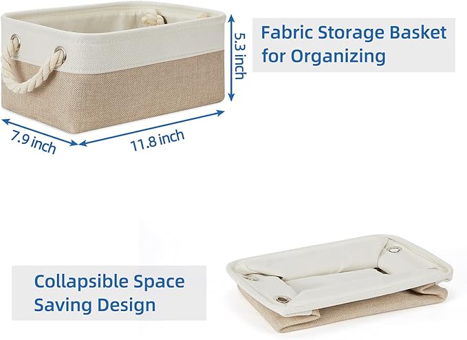 Temary Small Fabric Storage Baskets 6 Pcs Decorative Baskets Bins - Image 7