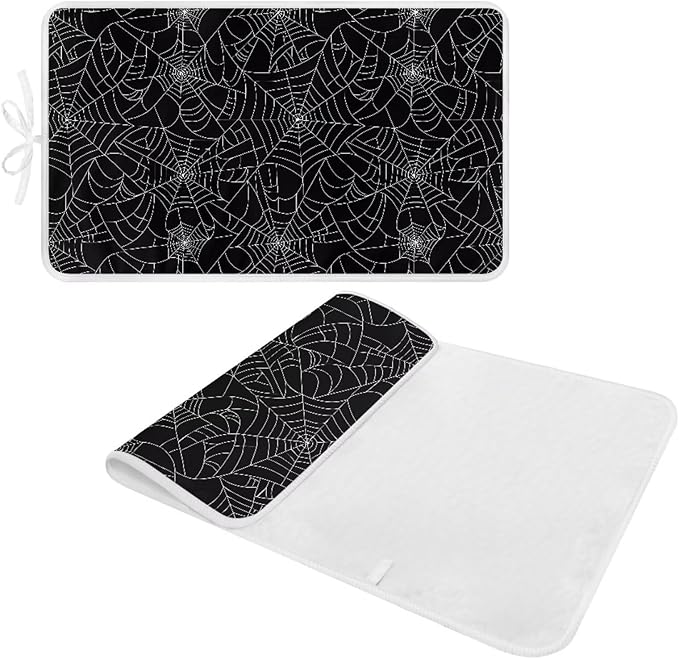 Spider Web Ironing Mat Black Heat Resistant Ironing Blanket Thick Portable - Image 2