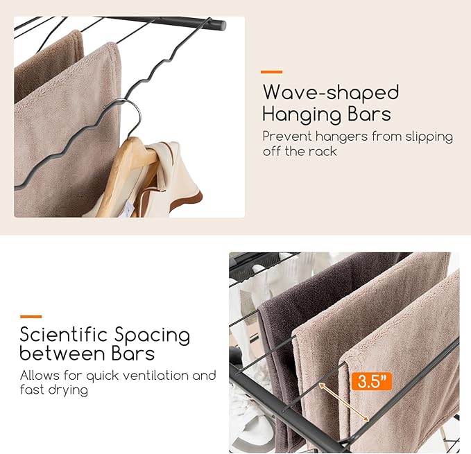Giantex Clothes Drying Rack, Foldable Laundry Drying Rack - Image 3