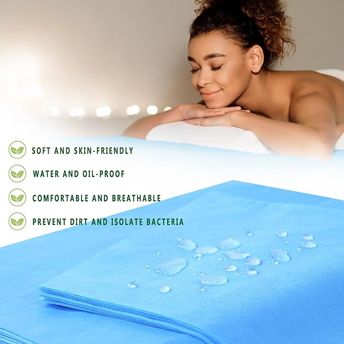 100 Pcs Disposable Bed Sheets 31" x 71" Massage Table Sheets Non Woven Fabric - Image 2