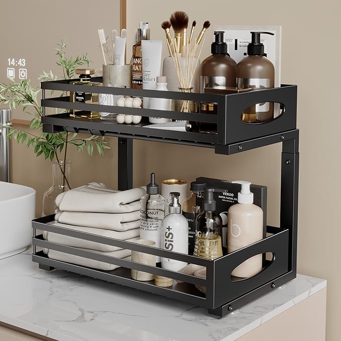 Under Sink Organizer, 2 Tier Under Sink Organizers and Storage, Adjustable - Image 2