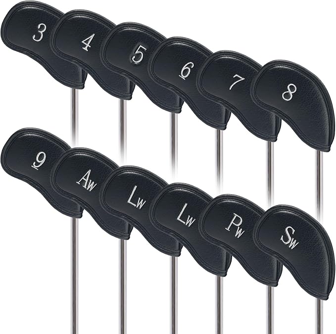 CRAFTSMAN GOLF 12pcs or 1pc Thick Synthetic Leather Golf Iron Head Covers Set - Image 7