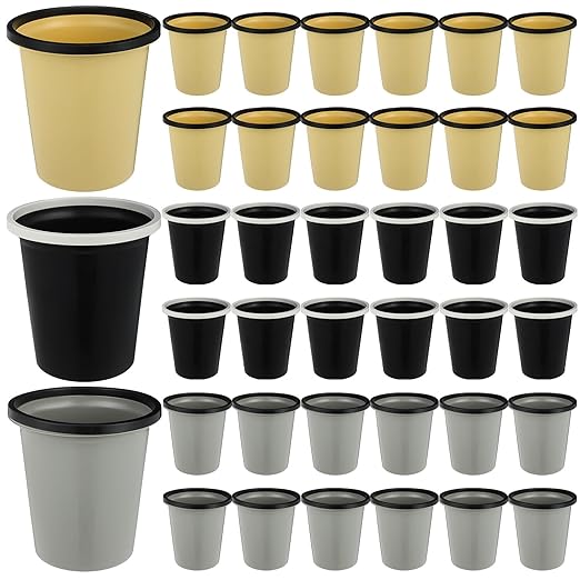 Maxdot 36 Pcs Bathroom Trash Cans Bulk 2 Gallon Small Waste basket Round by Maxdot