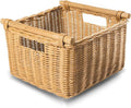 The Basket Lady Deep Pole Handle Wicker Storage Basket, 13.5 in L x 14 in W x 9 by TheBasketLady
