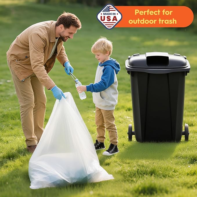 DELXO 30-33 Gallon Trash Bags, Thick Durable and Puncture-Resistant Plastic Bags - Image 6