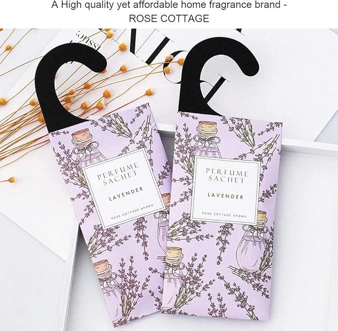 ROSE COTTAGE Large 12 Packs Lavender Hanging Closet Deodorizer Air Freshener - Image 6