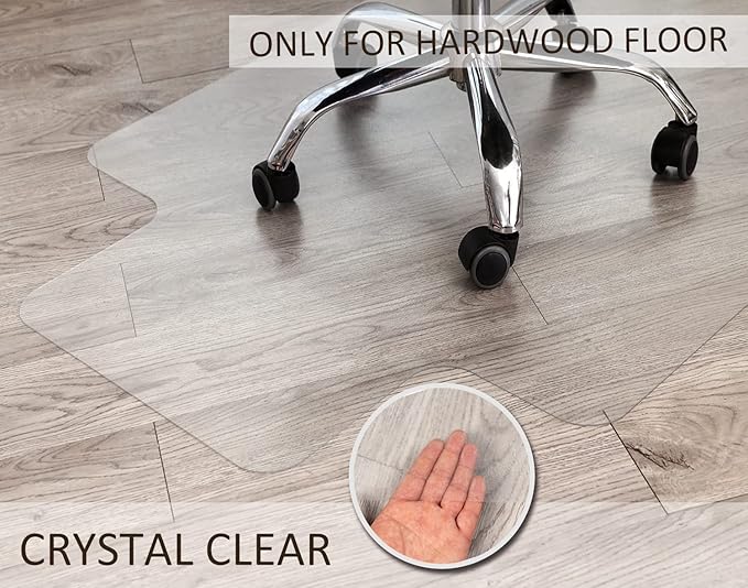 Office Chair Mat for Hardwood Floor, 48”x 30” Vinyl Desk Chair Mat Clear Floor - Image 4