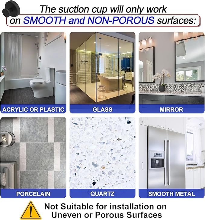 Suction Cup Hooks for Shower, Removable Towel Hooks for Bathroom Window Glass - Image 4