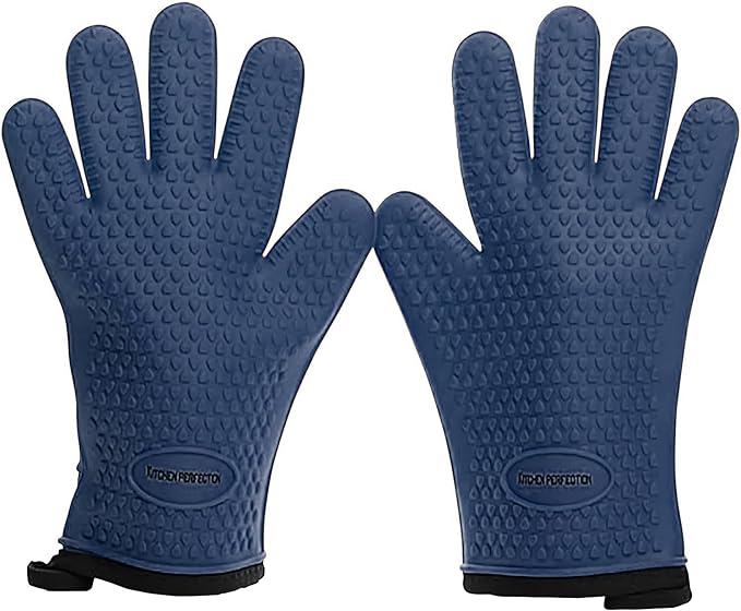 KITCHEN PERFECTION Silicone Smoker Oven Gloves -Extreme Heat Resistant BBQ by Kitchenperfection