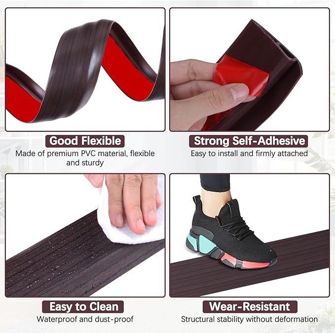 Vinyl Door Threshold Flooring Transition Strip Self Adhesive Carpet Edging Strip - Image 4