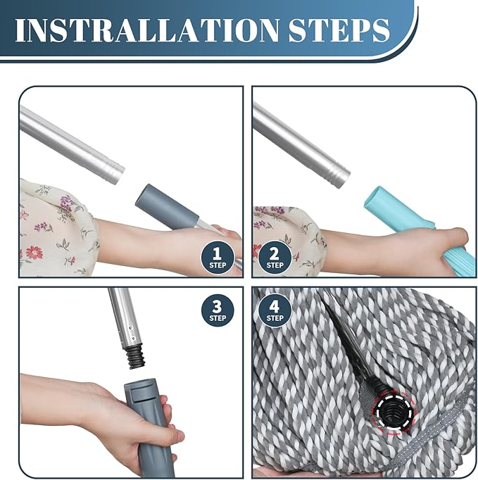 Self-Wringing Twist Mop for Floor Cleaning, Long Handled Microfiber Floor Mop - Image 5