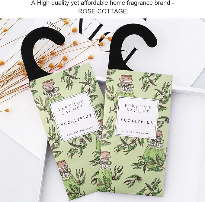ROSE COTTAGE Large 12 Packs Eucalyptus Hanging Closet Air Freshener Scented - Image 5