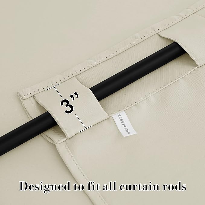 RYB HOME Room Darkening Curtains 2 Panels Set, Energy Efficient Privacy Drapes - Image 6